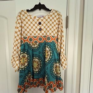 Bohemian Floral Tunic Dress and Leggings